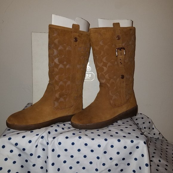COACH BOOTS SIZE 8.5 - CAMEL COLOR SUEDE - NEW - Picture 3 of 5